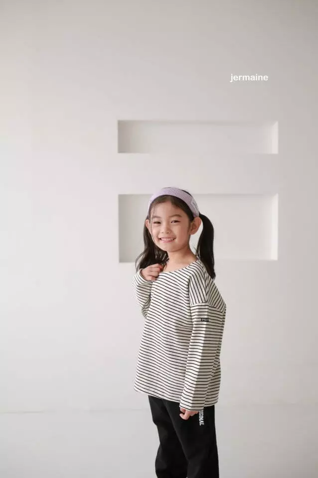 Jermaine - Korean Children Fashion - #kidsshorts - 5 Colock Stripes Tee - 5