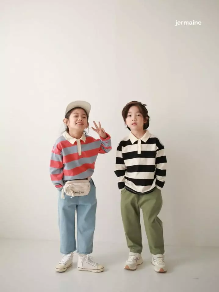 Jermaine - Korean Children Fashion - #kidzfashiontrend - Y2k Stripes Collar Tee - 5