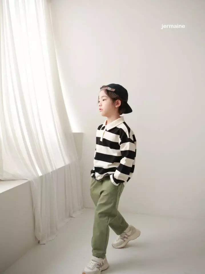 Jermaine - Korean Children Fashion - #minifashionista - Y2k Stripes Collar Tee - 9
