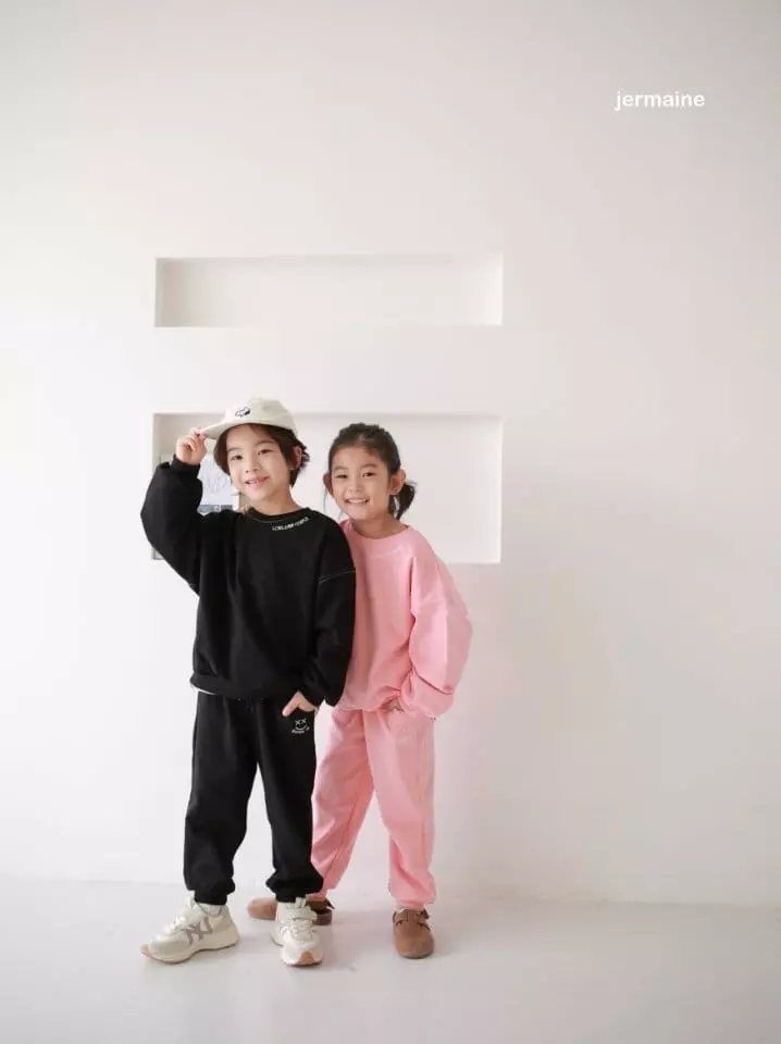 Jermaine - Korean Children Fashion - #minifashionista - Love People Top Bottom Set - 3