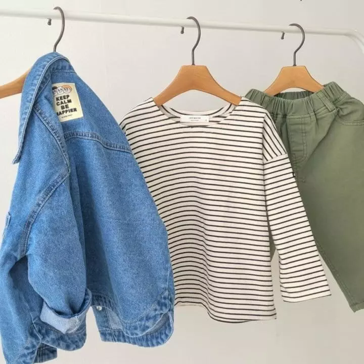 Jermaine - Korean Children Fashion - #prettylittlegirls - 5 Colock Stripes Tee - 12