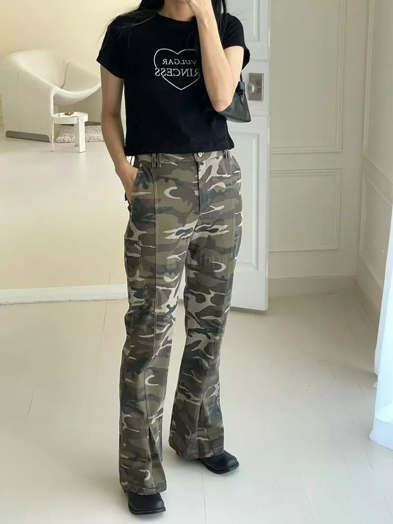 Kare - Korean Women Fashion - #womensfashion - Camo Pants - 2