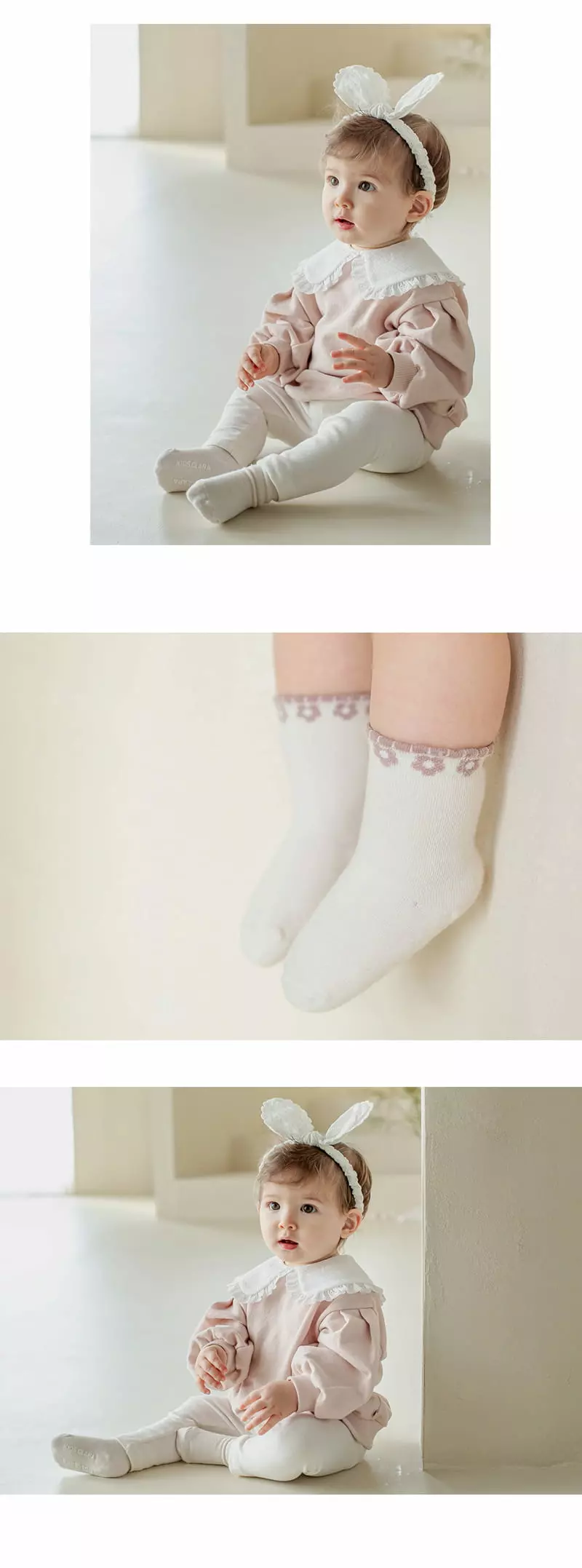 Kids Clara - Korean Baby Fashion - #babyboutique - Lauren Flower Baby Socks [set of 5] - 4