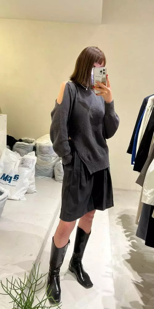 Knaite - Korean Women Fashion - #momslook - Open Knit Tee