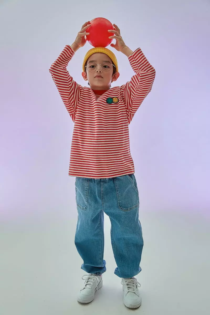 Kokoyarn - Korean Children Fashion - #childrensboutique - Smile Stripes Tee