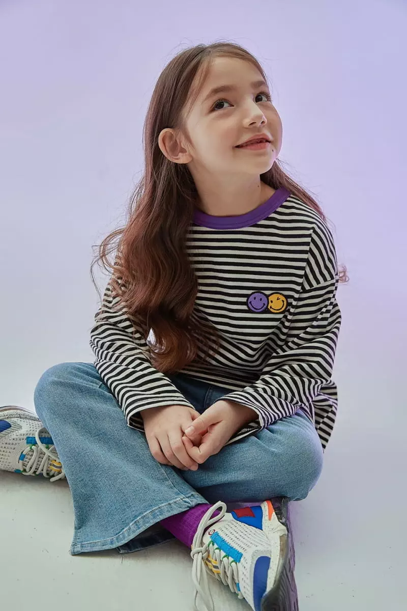 Kokoyarn - Korean Children Fashion - #kidzfashiontrend - Smile Stripes Tee - 7