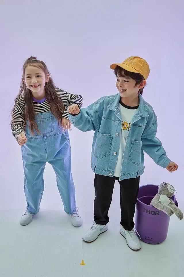 Kokoyarn - Korean Children Fashion - #todddlerfashion - Jade Denim Overalls  - 6