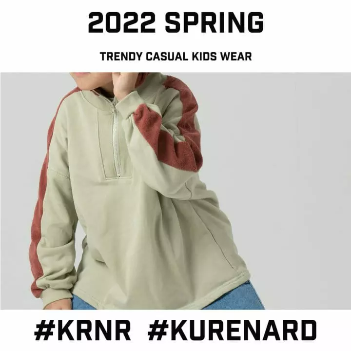 Kurenard - Korean Children Fashion - #prettylittlegirls - Half Zip-up Over Size Tee - 4