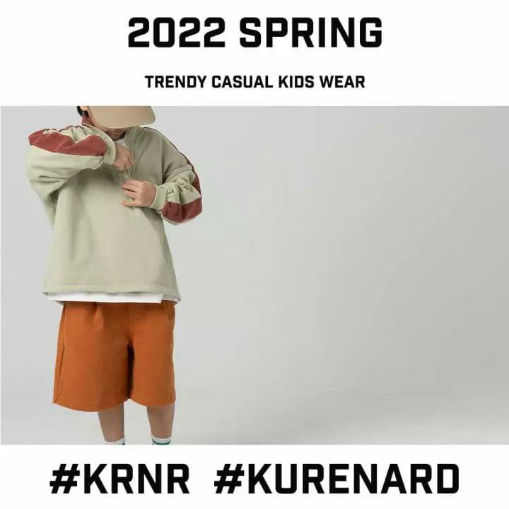 Kurenard - Korean Children Fashion - #designkidswear - Half Zip-up Over Size Tee - 7