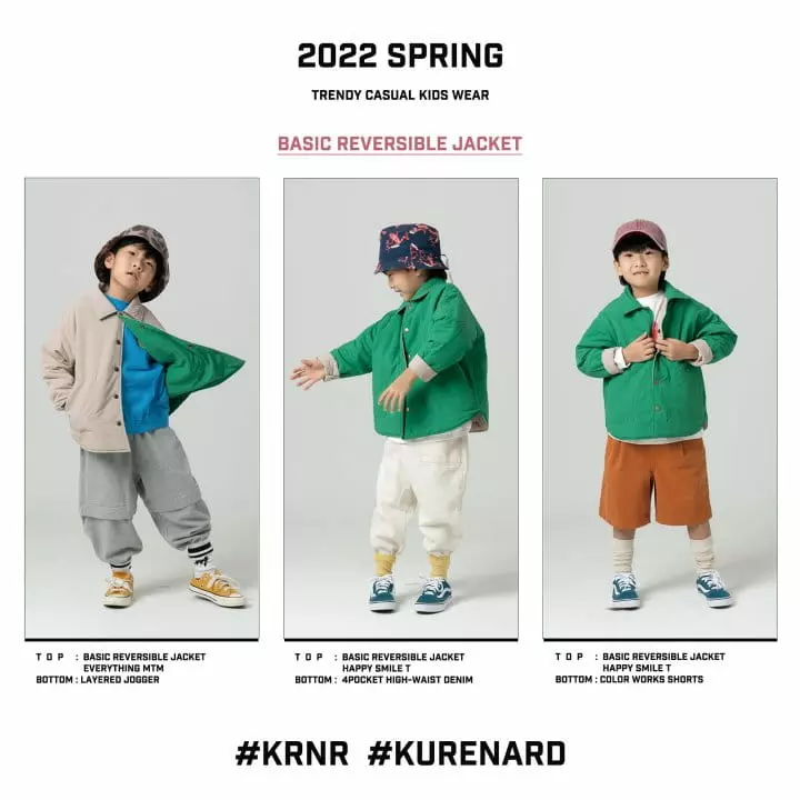 Kurenard - Korean Children Fashion - #minifashionista - Basic Reversible Jacket - 2
