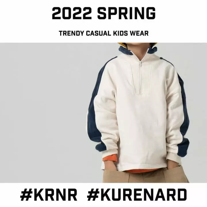 Kurenard - Korean Children Fashion - #prettylittlegirls - Half Zip-up Over Size Tee - 3