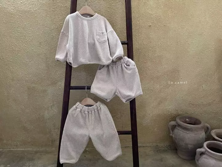 La Camel - Korean Children Fashion - #kidsshorts - Butter Top Bottom Set - 8