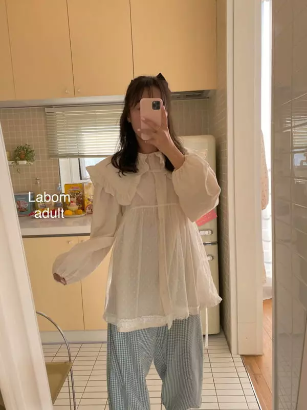 Labom - Korean Women Fashion - #momslook - Mom Miu Collar Blouse - 6