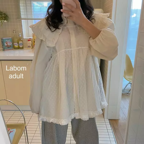 Labom - Korean Women Fashion - #womensfashion - Mom Miu Collar Blouse - 5
