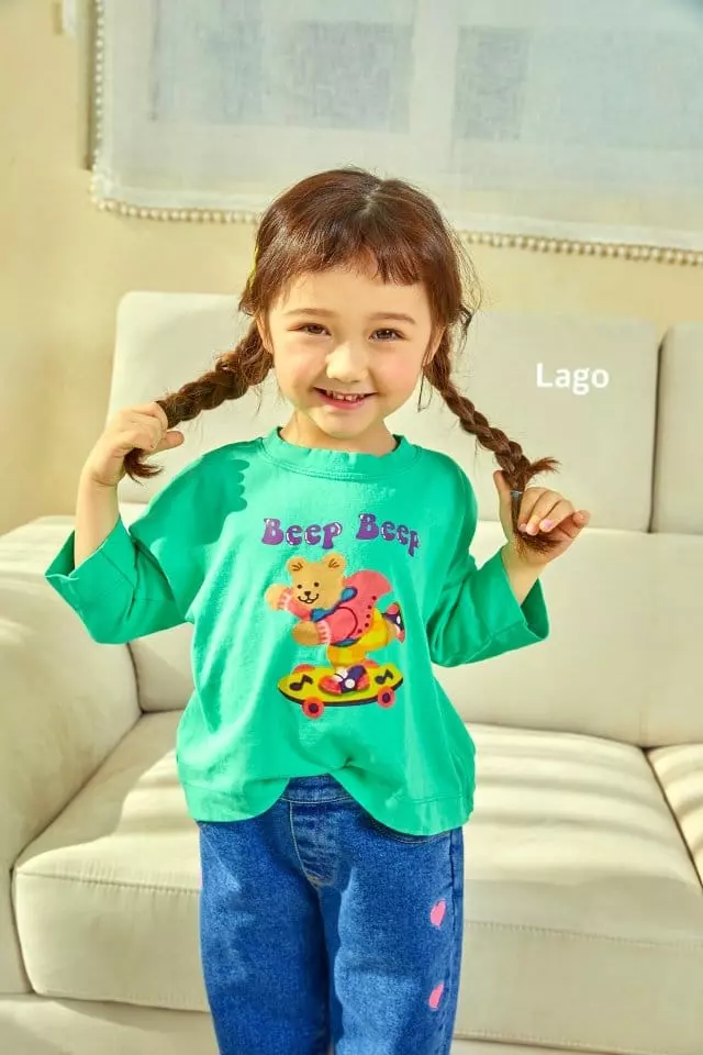 Lago - Korean Children Fashion - #childrensboutique - Bib Board Tee