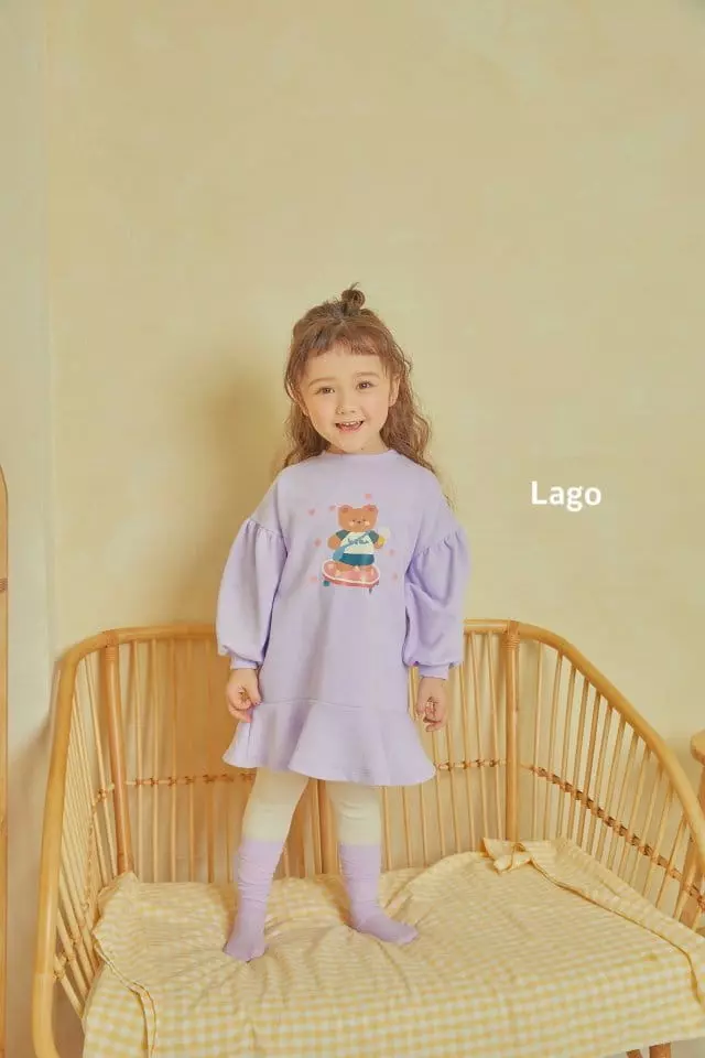 Lago - Korean Children Fashion - #prettylittlegirls - Board Bear One-piece - 2