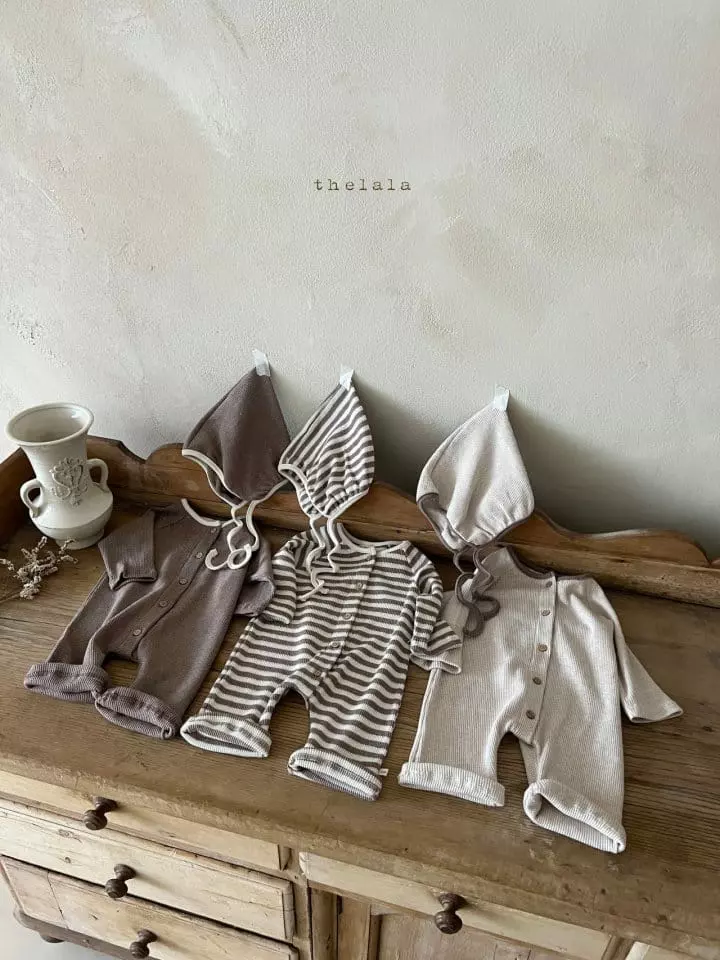 Lala - Korean Baby Fashion - #babyboutique - Waffle Bodysuit with Bonnet - 7
