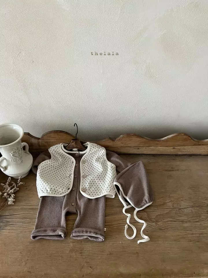 Lala - Korean Baby Fashion - #babyboutique - Waffle Bodysuit with Bonnet - 8