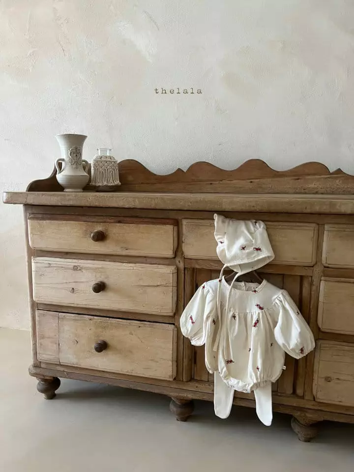 Lala - Korean Baby Fashion - #babyboutiqueclothing - Rose Bodysuit with Bonnet - 7