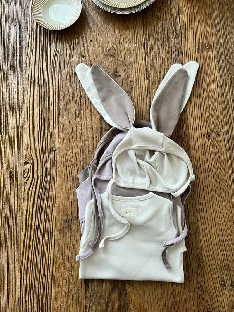 Lala - Korean Baby Fashion - #babyclothing - Born Rabbit Bodysuit with Bonnet  - 12