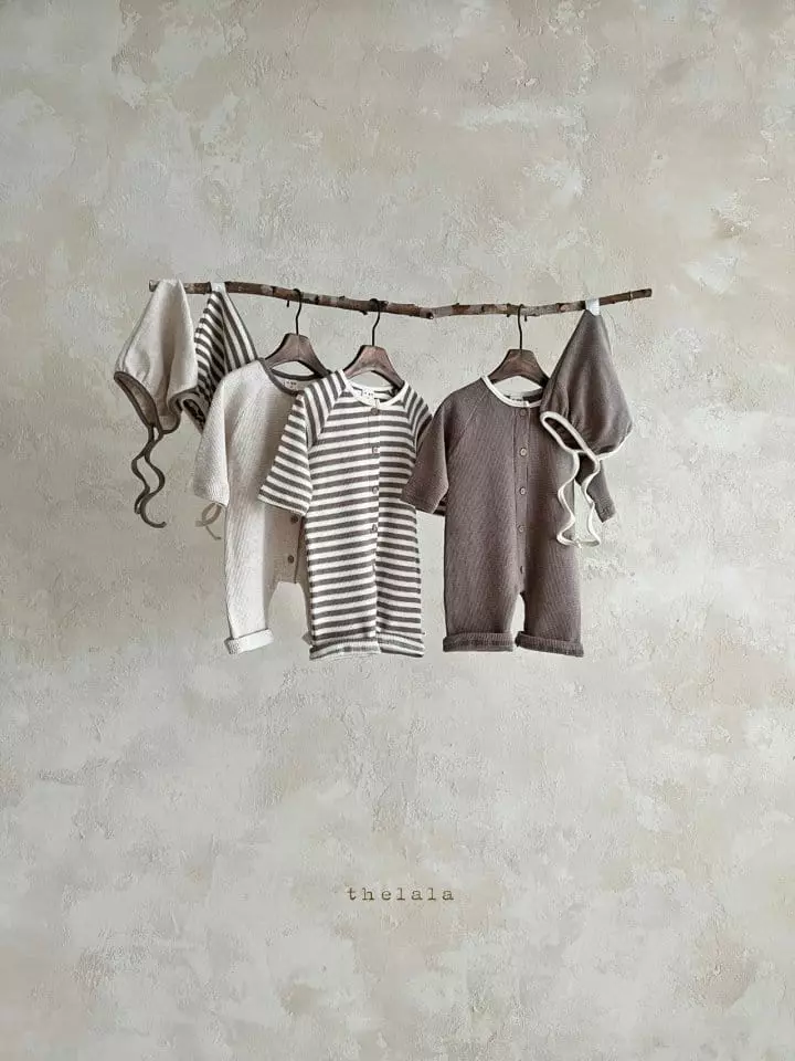 Lala - Korean Baby Fashion - #babyfashion - Waffle Bodysuit with Bonnet - 11