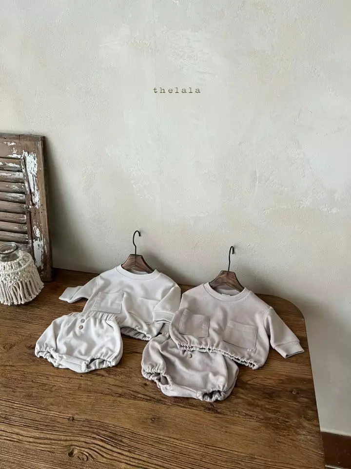 Lala - Korean Baby Fashion - #babyfashion - Mini Pocket Top Bottom Set - 11