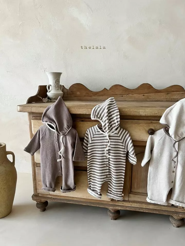 Lala - Korean Baby Fashion - #babyootd - Waffle Bodysuit with Bonnet