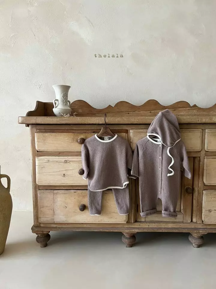 Lala - Korean Baby Fashion - #babyoutfit - Waffle Bodysuit with Bonnet - 2