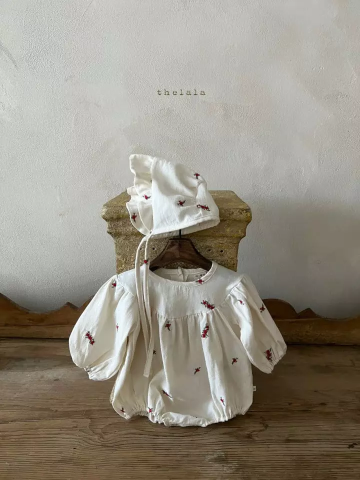 Lala - Korean Baby Fashion - #babywear - Rose Bodysuit with Bonnet - 2