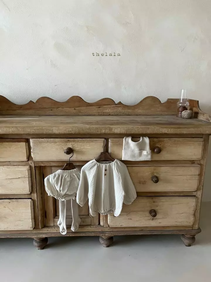 Lala - Korean Baby Fashion - #onlinebabyshop - Paint Bear Top Bottom Set - 7