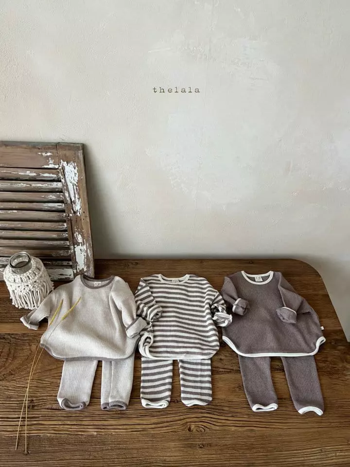 Lala - Korean Children Fashion - #childofig - Waffle Top Bottom Set - 7