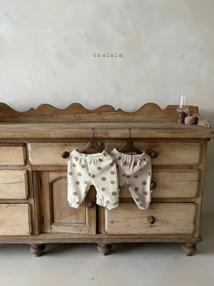 Lala - Korean Children Fashion - #designkidswear - Dot Waffle Pants - 2