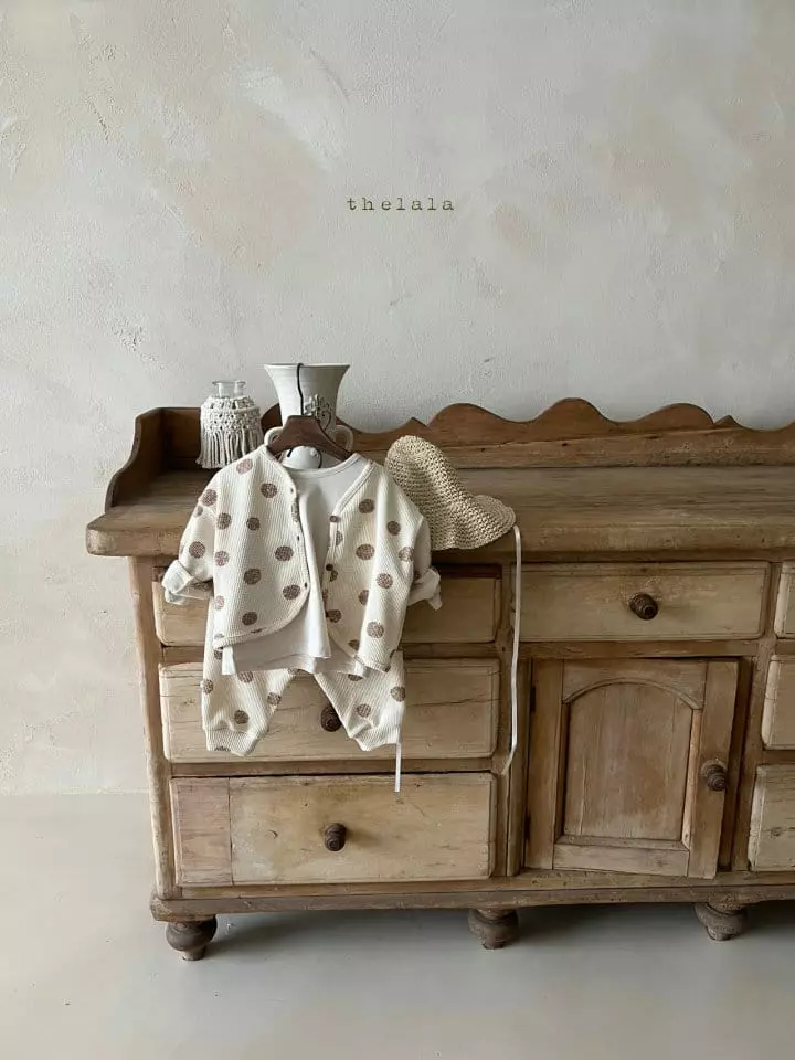 Lala - Korean Children Fashion - #designkidswear - Dot Waffle Cardigan - 4