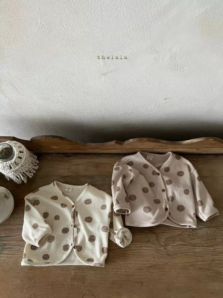 Lala - Korean Children Fashion - #kidsshorts - Dot Waffle Cardigan - 6
