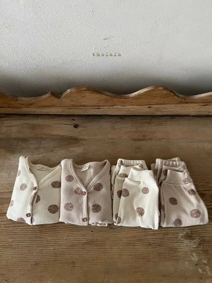 Lala - Korean Children Fashion - #littlefashionista - Dot Waffle Cardigan - 10