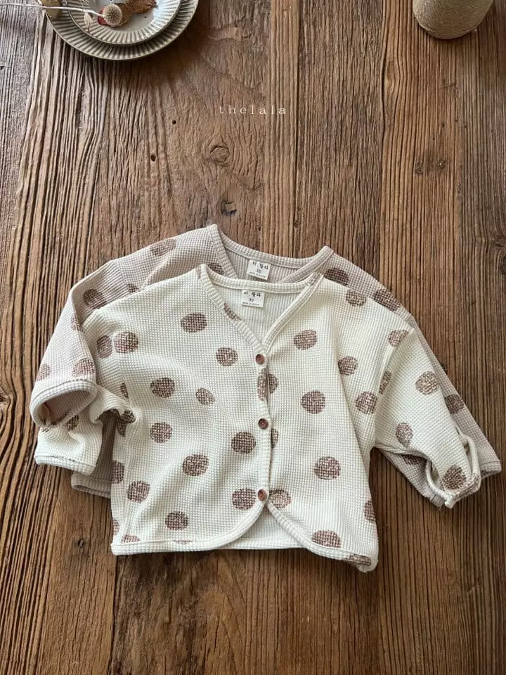 Lala - Korean Children Fashion - #magicofchildhood - Dot Waffle Cardigan - 11