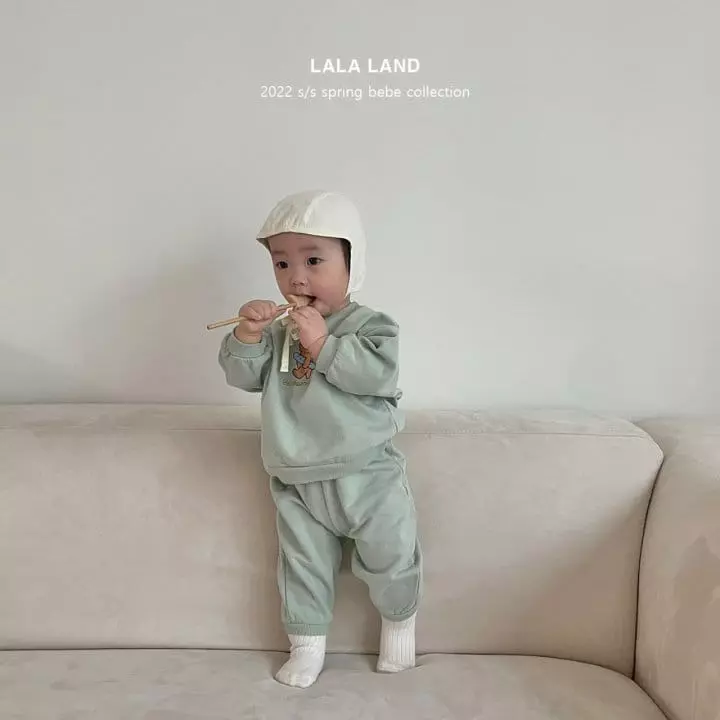 Lalaland - Korean Baby Fashion - #babyootd - Bebe Baggguette Top Bottom Set - 12