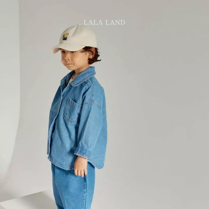 Lalaland - Korean Children Fashion - #designkidswear - Circle Denim Shirt - 9