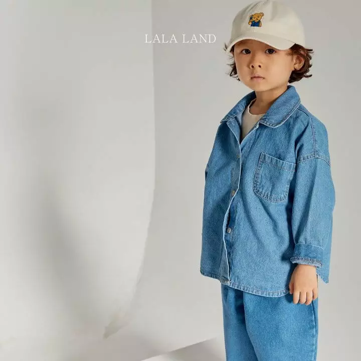 Lalaland - Korean Children Fashion - #discoveringself - Circle Denim Shirt - 10