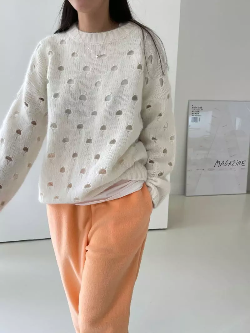 Lavi - Korean Women Fashion - #momslook - Angora Scotch Knit Tee
