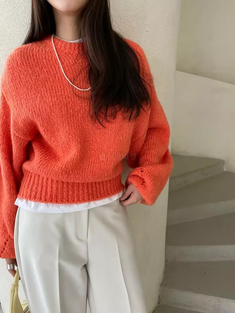 Lavi - Korean Women Fashion - #momslook - Balloon Knit Tee - 2
