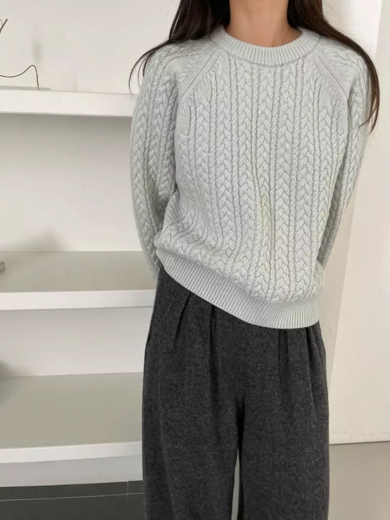 Lavi - Korean Women Fashion - #restrostyle - Twisted Knit Tee - 3