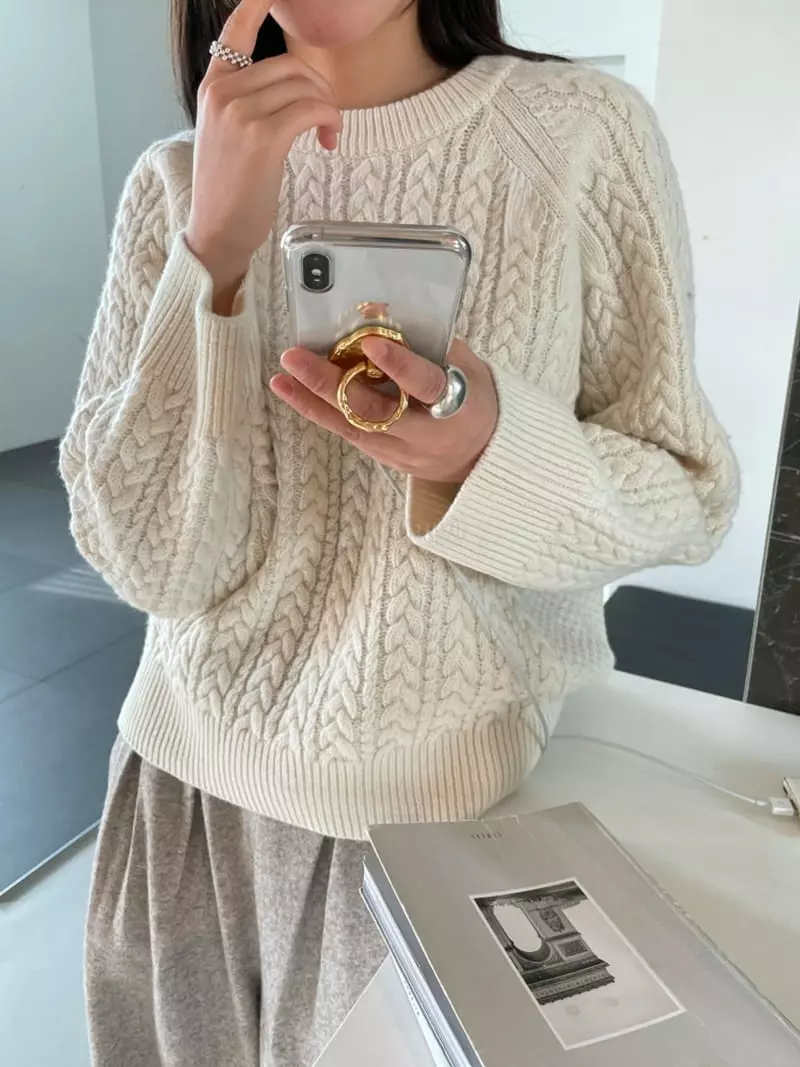 Lavi - Korean Women Fashion - #vintagekidsstyle - Twisted Knit Tee