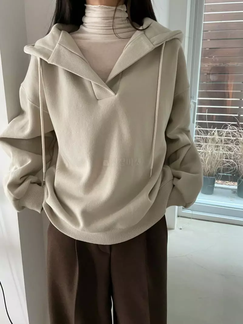 Lavi - Korean Women Fashion - #womensfashion - Half-open hoody 
