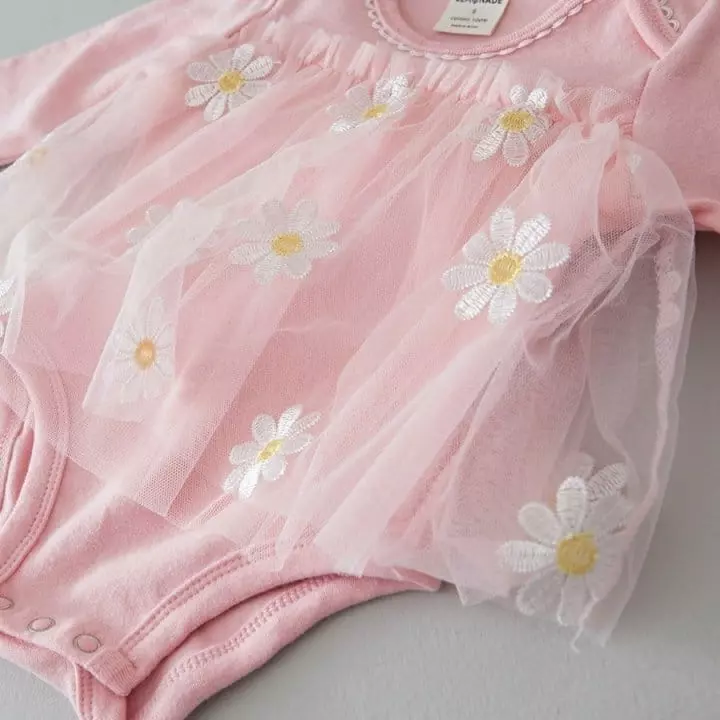 Lemonade - Korean Baby Fashion - #babyboutique - Dandelion Embroidery Bodysuit - 2