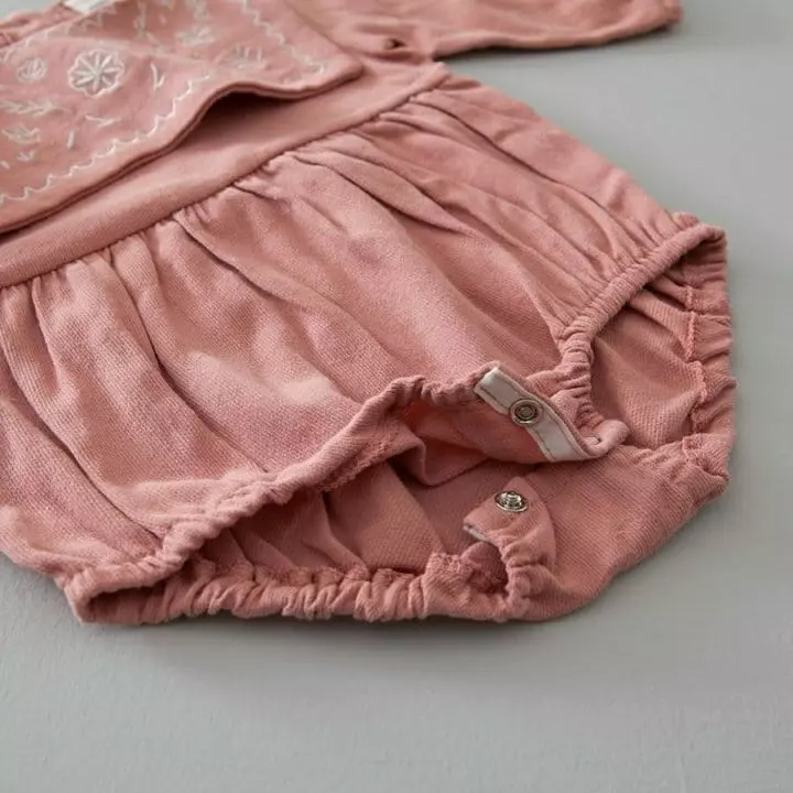 Lemonade - Korean Baby Fashion - #babyboutiqueclothing - Classic Embroidery Bodysuit - 5