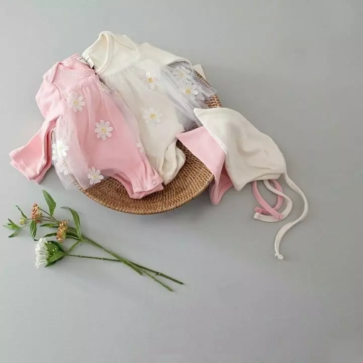 Lemonade - Korean Baby Fashion - #babyboutique - Dandelion Embroidery Bodysuit - 4