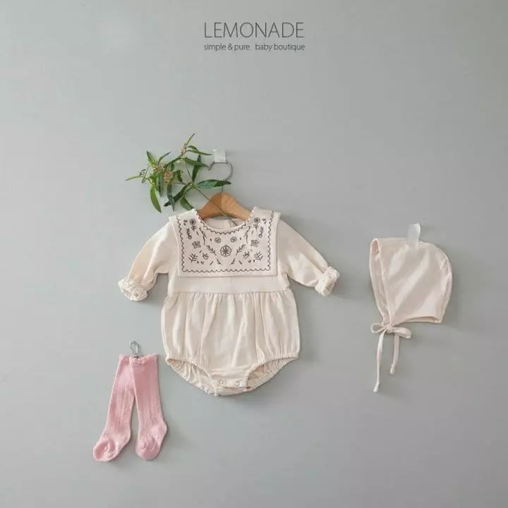 Lemonade - Korean Baby Fashion - #babyclothing - Classic Embroidery Bodysuit - 6