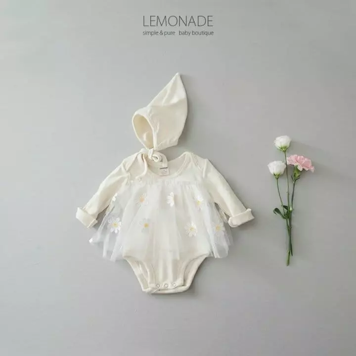Lemonade - Korean Baby Fashion - #babyclothing - Dandelion Embroidery Bodysuit - 5