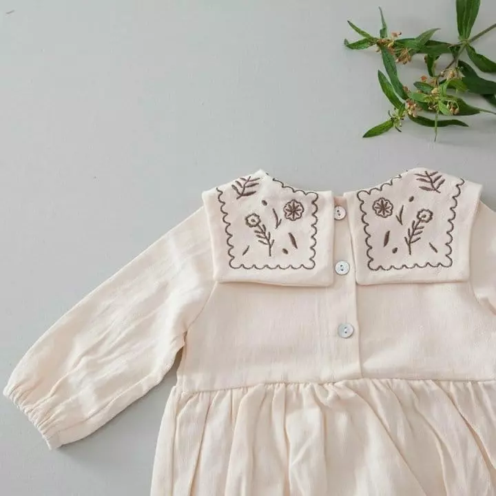 Lemonade - Korean Baby Fashion - #babyfashion - Classic Embroidery Bodysuit - 7